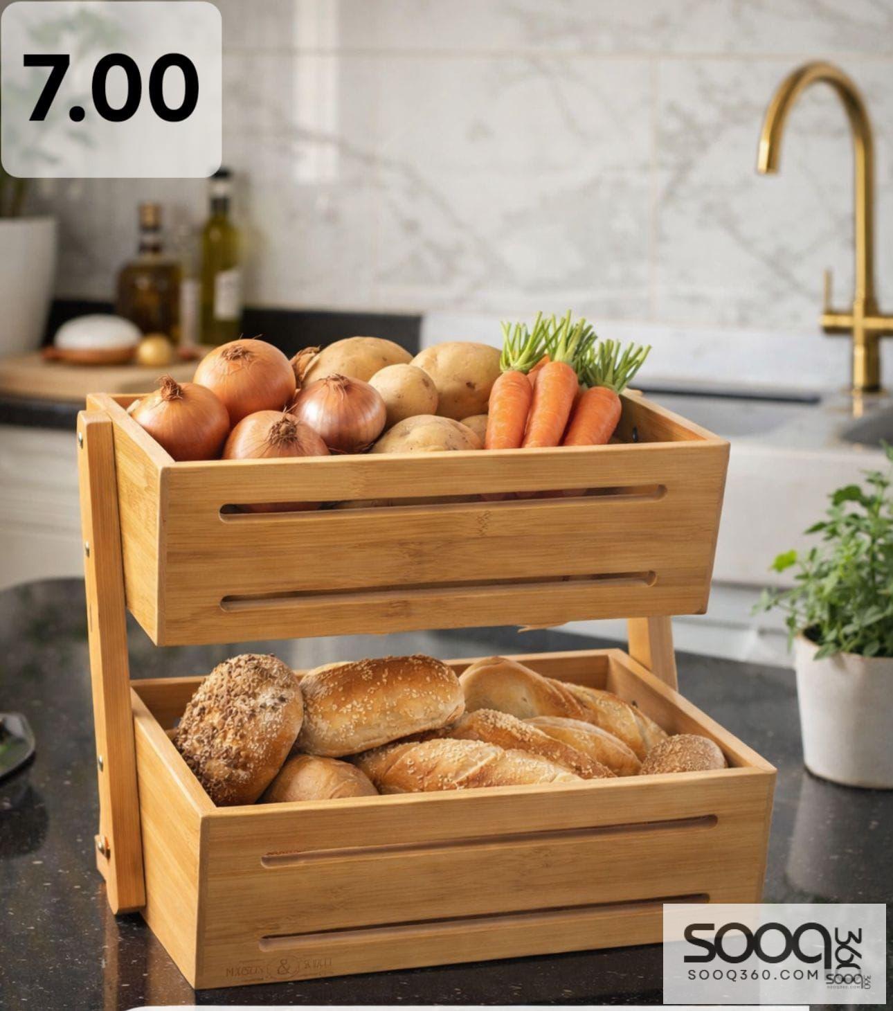 منظم الخشب الفاخر ذو الطابقين