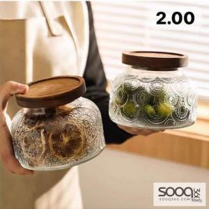 مرتبان زجاجي بنقوش