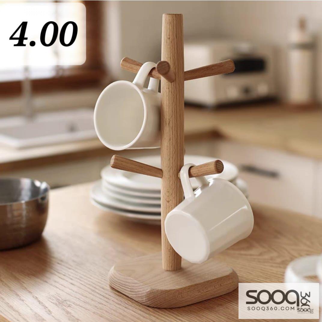 حامل الأكواب الخشبي