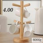 حامل الأكواب الخشبي