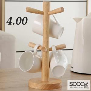 حامل الأكواب الخشبي