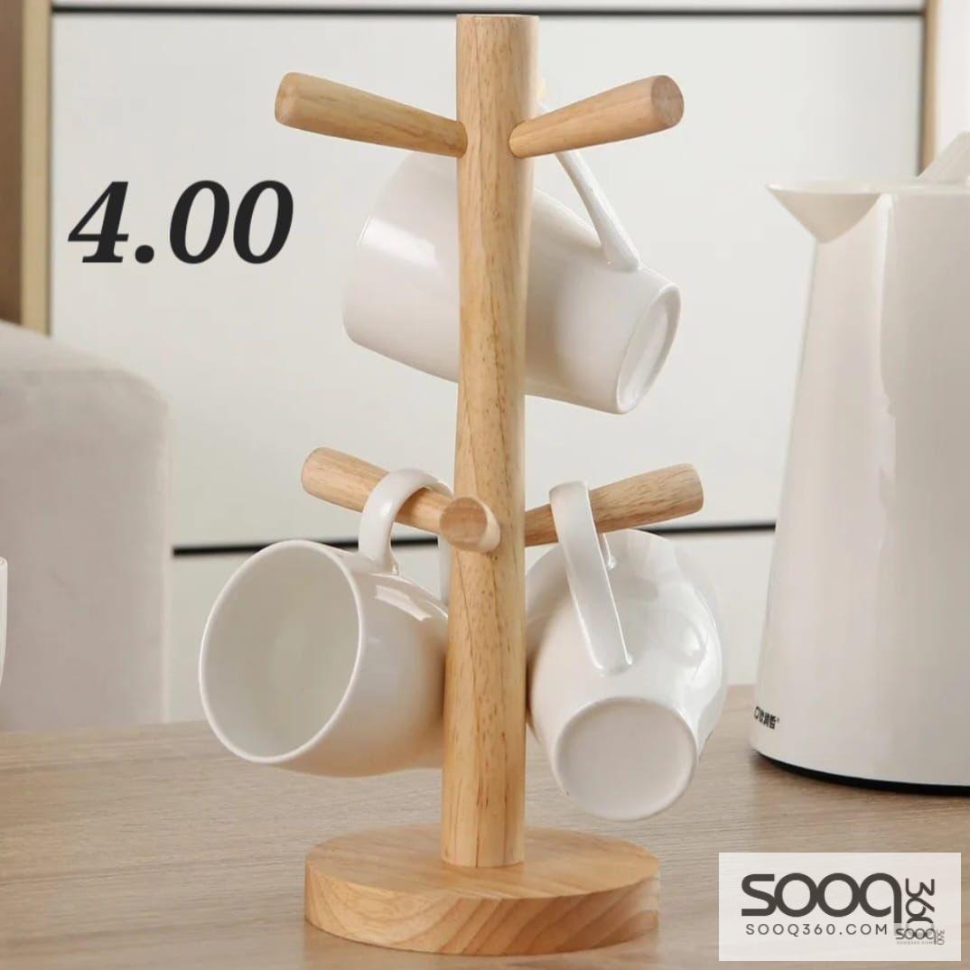 حامل الأكواب الخشبي