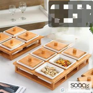 مضيفة خشب البامبو الفاخرة (سداسية)