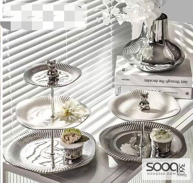 أطباق تقديم متعددة الطبقات(ثلاث طبقات)