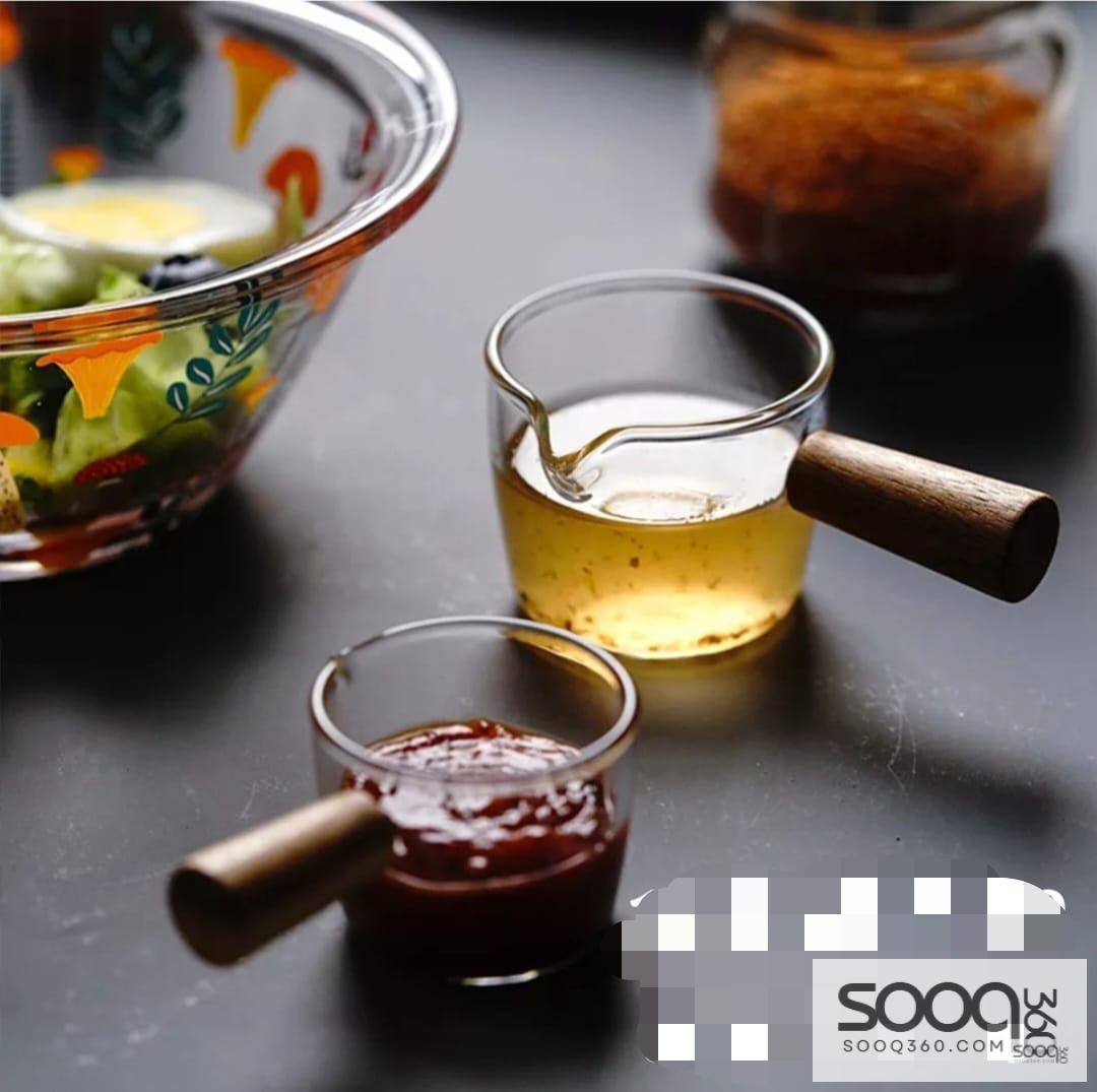 موزع زجاجي للسوائل بمقبض خشبي(100مل)