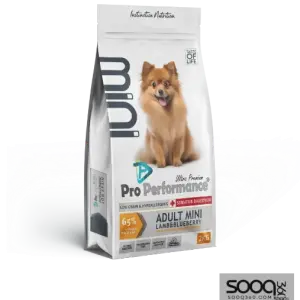 طعام كلاب PRO PERFORMANCE ULTRA PREMIUM ADULT MINI DOG LAMB & BLUEBERRY 2Kg