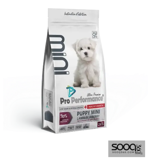 طعام كلاب PRO PERFORMANCE ULTRA PREMIUM PUPPY MINI LAMB & BLUEBERRY 2Kg