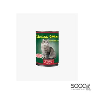معلبات قطط BEESO للقطط البالغة قطع 400 غم نكهة الدجاج HAIRBALL