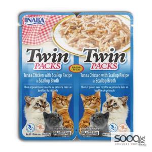 مكافئة للقطط TWIN PACKS Tuna & Chicken Recipe in Scallop Broth INABA