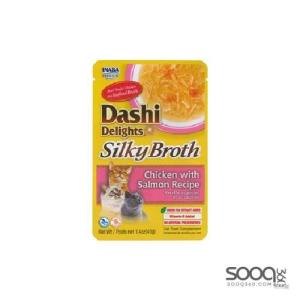 مكافئة للقطط DASHI DELIGHTS SILKY BROTH CHICKEN WITH SALMON RECIPE INABA