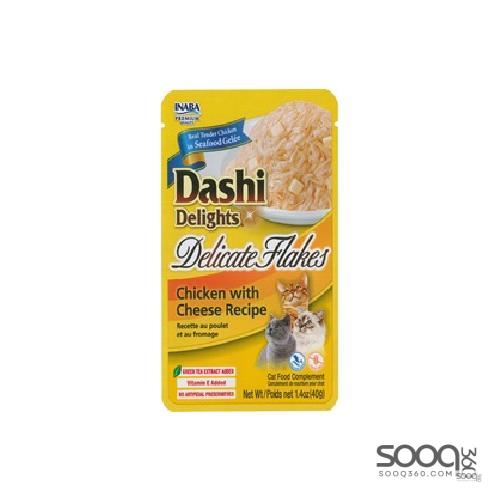 مكافئة للقطط DASHI DELIGHTS DELICATE FLAKES CHICKEN WITH CHEESE RECIPE INABA