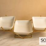 طبق تقديم ثلاثي