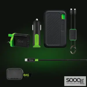 قوي - بكج (سينقي 10 + ميني 20 + فايبر شاحن سيارة + لوك كيبل لايتنق تايب سي + كيبل كلاسيك تايب سي