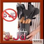 طقم أدوات مطبخ سيليكون مع حامل