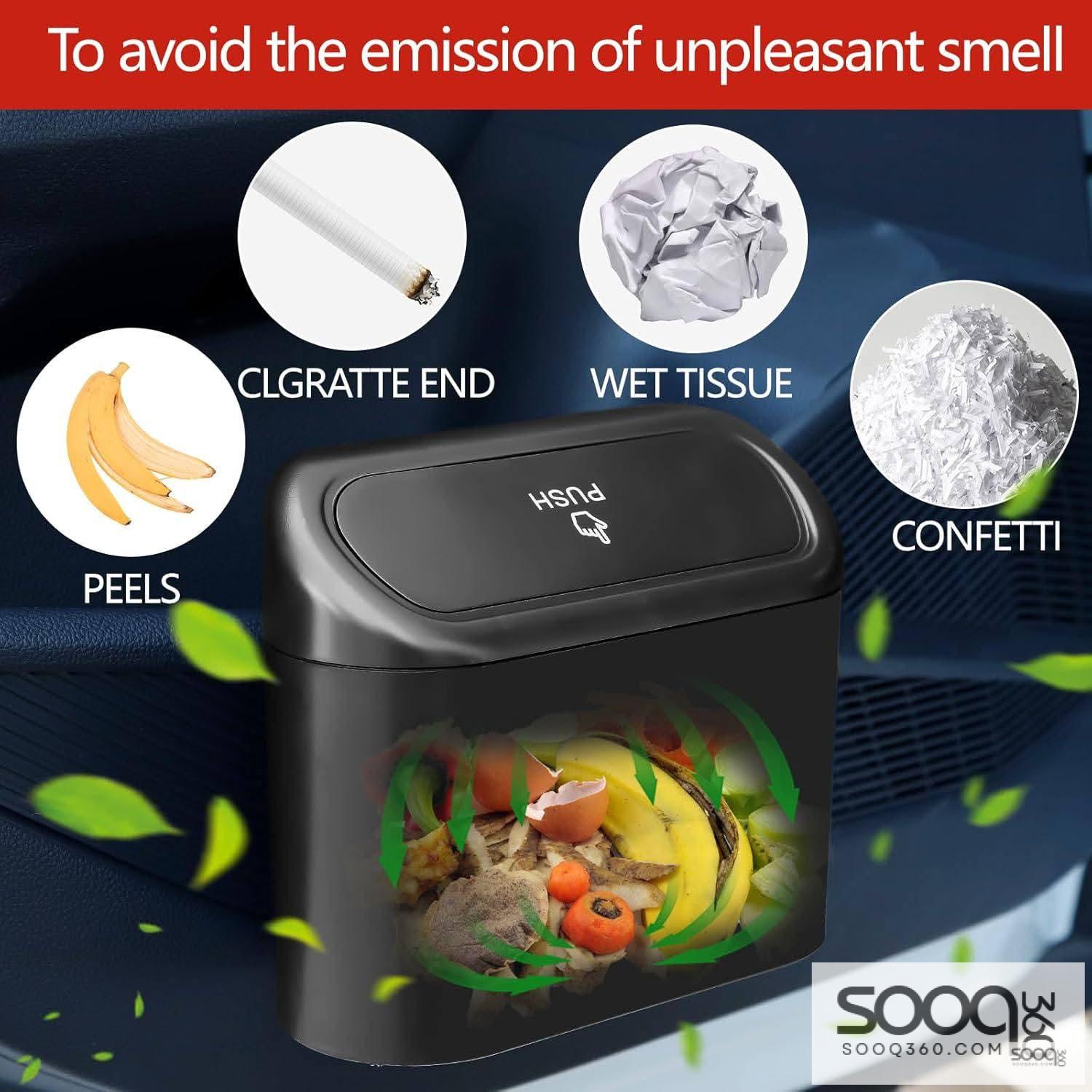 سلة مهملات سيارة صغيرة مع غطاء