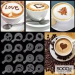 قوالب تزيين القهوة (16 قطعة)