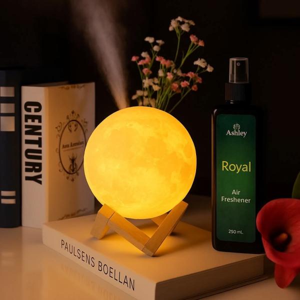 🌕✨ مبخرة القمر المضيء + 12 معطر Ashley (250ml) ✨🌕