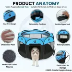 خيمة لعب محمول وقابل للطي للحيوانات الأليفة قياس 73*73*43 سم