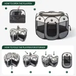 خيمة لعب محمول وقابل للطي للحيوانات الأليفة قياس , 91*91*58 سم