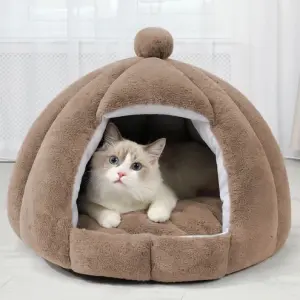 سرير للقطط والكلاب الصغيرة على شكل قبة