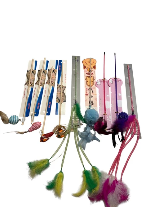 لعبة سنارة ريشة لقطط Cat Feather Toy