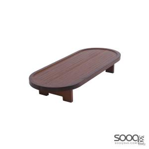 طبق تقديم 33x15x7 خشب بامبو خشبي غامق