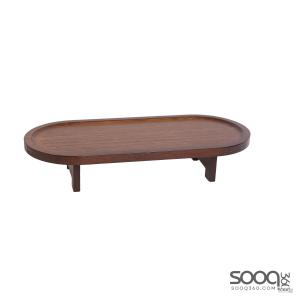 طبق تقديم 49x19x7 خشب بامبو خشبي غامق