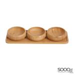 طقم مكسرات خشب بامبو طبيعي 4 قطع