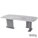 طاولة وسط رخام صناعي رمادي 130x70 قاعدة معدنيه معالجه بصبغ حراري