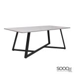 طاولة وسط رخام صناعي ابيض 130x70 قاعدة معدنيه معالجه بصبغ حراري