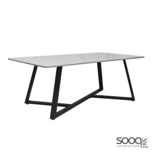 طاولة وسط رخام صناعي ابيض 130x70 قاعدة معدنيه معالجه بصبغ حراري