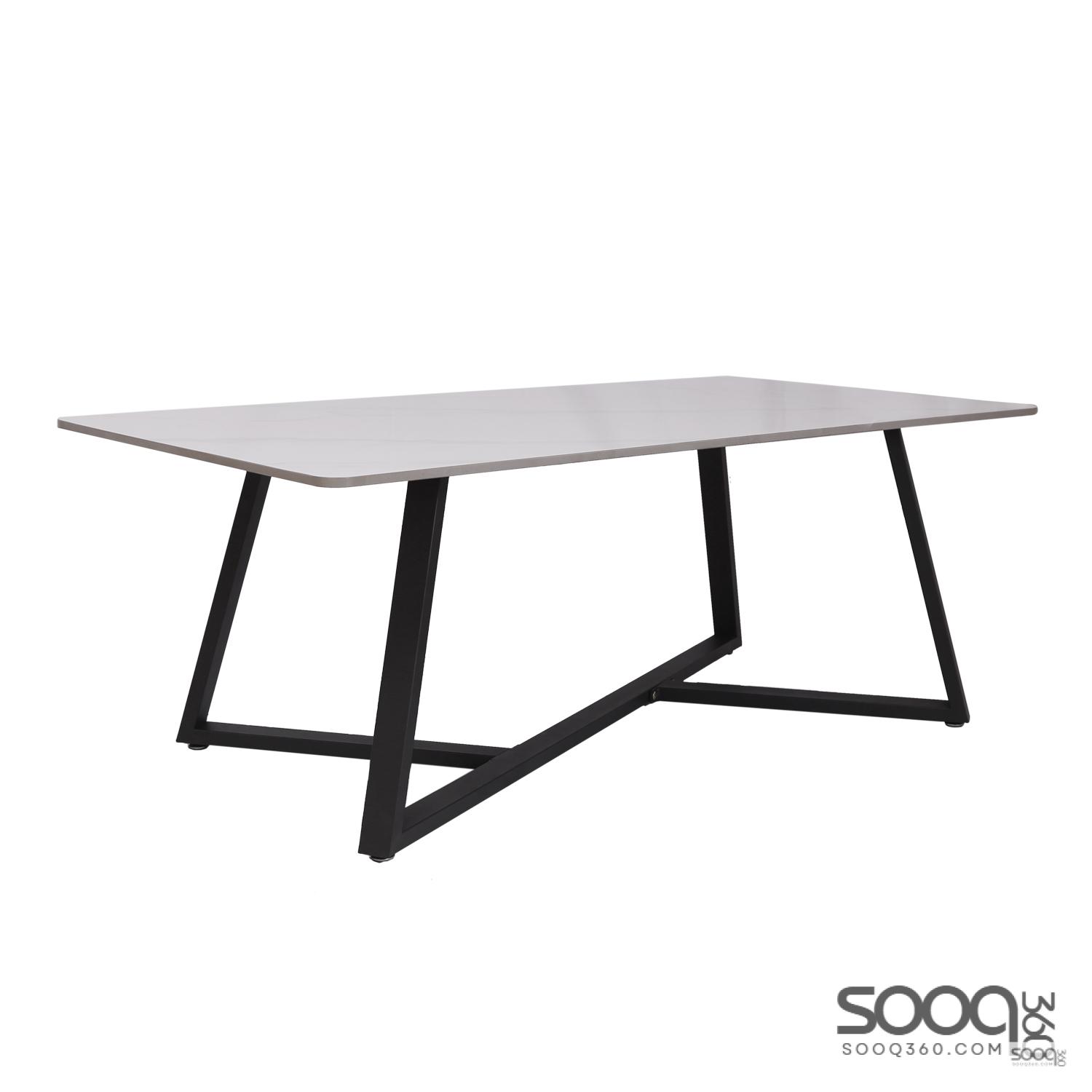 طاولة وسط رخام صناعي ابيض 130x70 قاعدة معدنيه معالجه بصبغ حراري