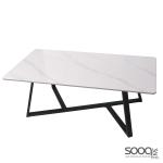 طاولة وسط رخام صناعي ابيض 130x70 قاعدة معدنيه معالجه بصبغ حراري