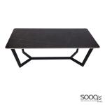 طاولة وسط رخام صناعي لون اسود 120x60سم قاعدة معدنيه معالجه بصبغ حراري