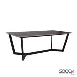 طاولة وسط رخام صناعي لون اسود 120x60سم قاعدة معدنيه معالجه بصبغ حراري
