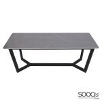 طاولة وسط رخام صناعي لون رمادي 120x60سم قاعدة معدنيه معالجه بصبغ حراري