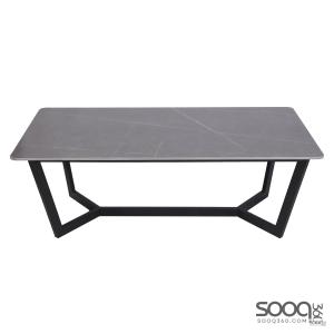 طاولة وسط رخام صناعي لون رمادي 120x60سم قاعدة معدنيه معالجه بصبغ حراري