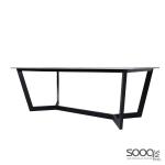 طاولة وسط رخام صناعي لون رمادي 120x60سم قاعدة معدنيه معالجه بصبغ حراري