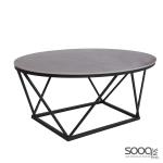 طاولة وسط رخام صناعي لون رمادي 120x60سم قاعدة معدنيه معالجه بصبغ حراري