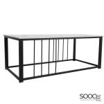 طاولة وسط رخام صناعي لون ابيض 120x60سم قاعدة معدنيه معالجه بصبغ حراري