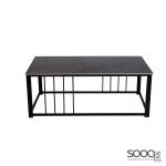 طاولة وسط رخام صناعي لون اسود 120x60سم قاعدة معدنيه معالجه بصبغ حراري