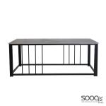 طاولة وسط رخام صناعي لون اسود 120x60سم قاعدة معدنيه معالجه بصبغ حراري