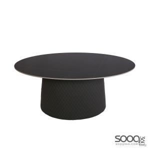 طاولة وسط رخام صناعي لون اسود 120x60سم قاعدة معدنيه معالجه بصبغ حراري