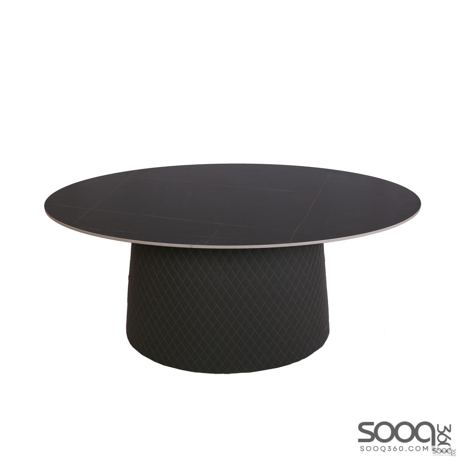 طاولة وسط رخام صناعي لون اسود 120x60سم قاعدة معدنيه معالجه بصبغ حراري