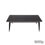 طاولة وسط رخام صناعي لون اسود 120x60سم قاعدة معدنيه معالجه بصبغ حراري