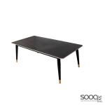 طاولة وسط رخام صناعي لون اسود 120x60سم قاعدة معدنيه معالجه بصبغ حراري