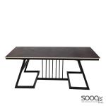 طاولة وسط رخام صناعي اسود 120x60 قاعدة معدنيه معالجه بصبغ حراري