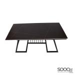 طاولة وسط رخام صناعي اسود 120x60 قاعدة معدنيه معالجه بصبغ حراري