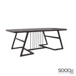 طاولة وسط رخام صناعي اسود 120x60 قاعدة معدنيه معالجه بصبغ حراري