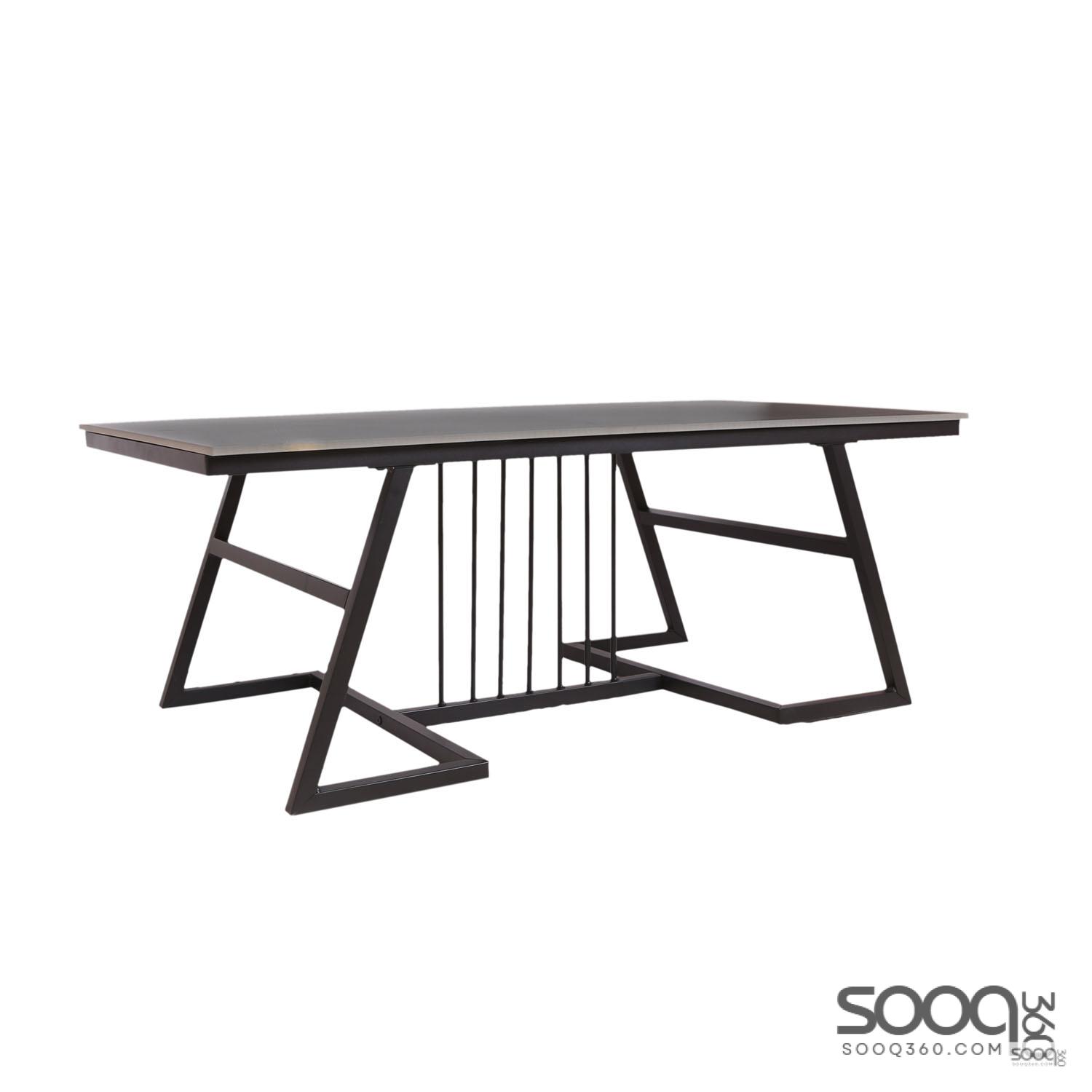 طاولة وسط رخام صناعي اسود 120x60 قاعدة معدنيه معالجه بصبغ حراري